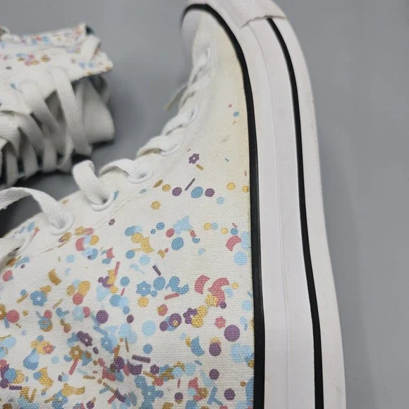 Converse High Top Flower Confetti Shoes Sneakers Size Women's 9 Mens 7 - Picture 15 of 16